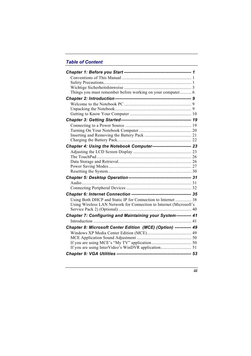 Elitegroup 600 User Manual | Page 5 / 89