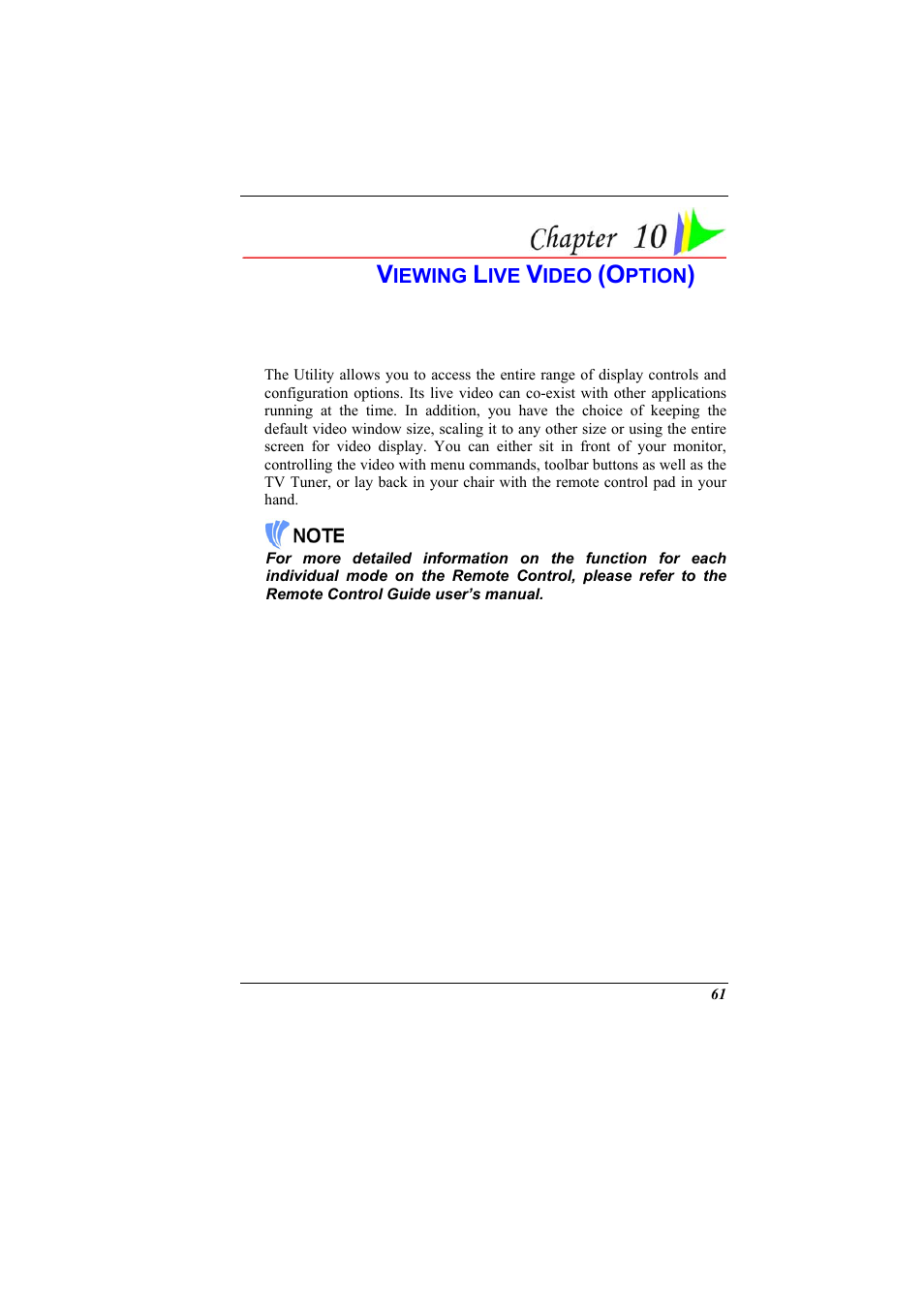Chapter 10: viewing live video (option) | Elitegroup 600 User Manual | Page 69 / 89