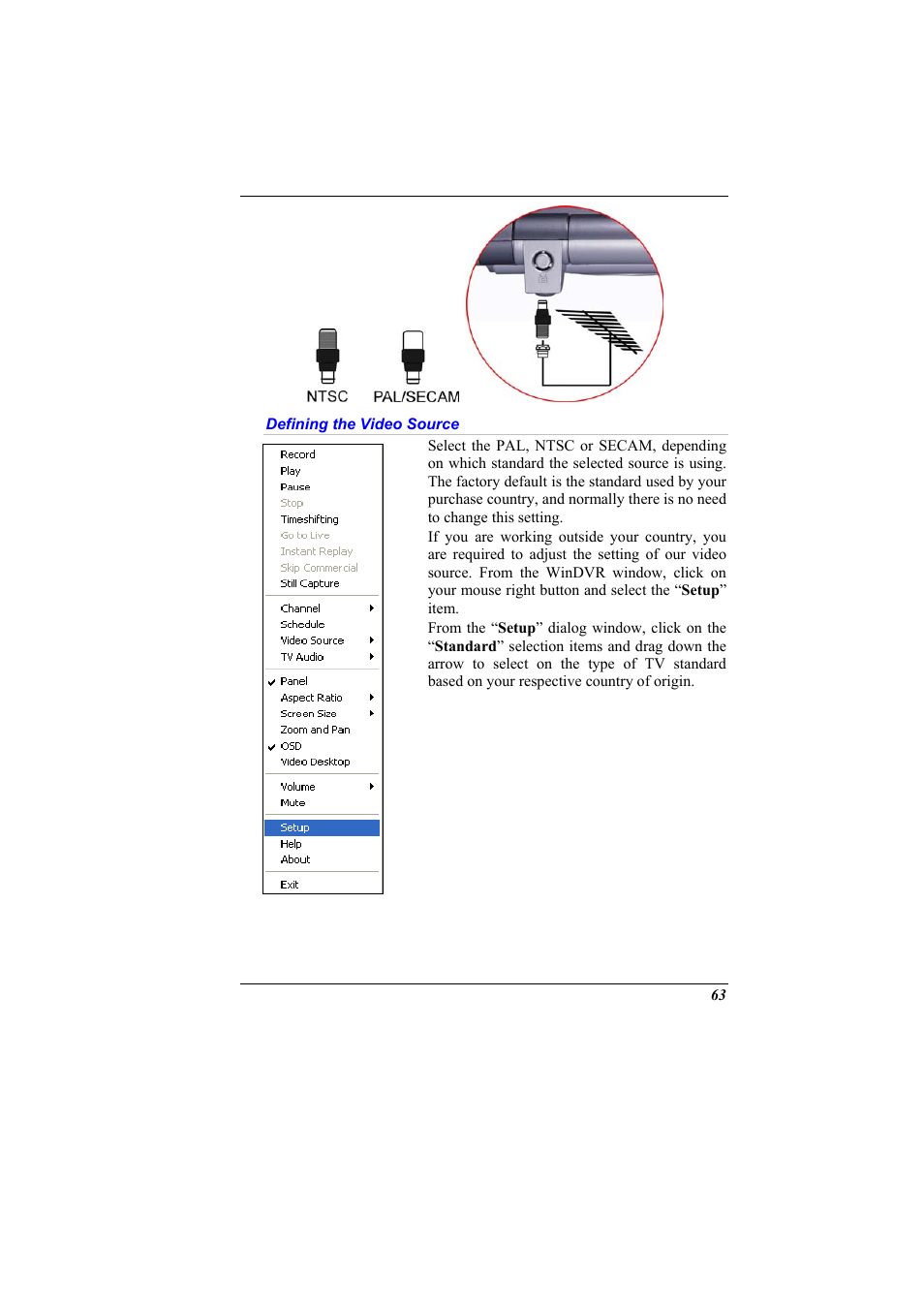 Defining the video source | Elitegroup 600 User Manual | Page 71 / 89
