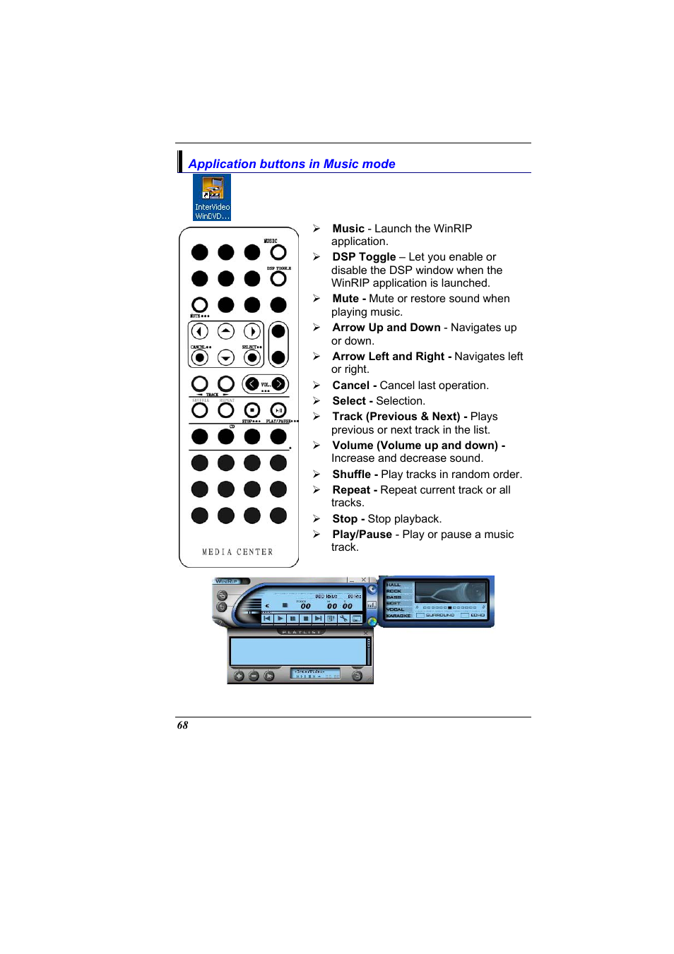 Application buttons in music mode | Elitegroup 600 User Manual | Page 76 / 89
