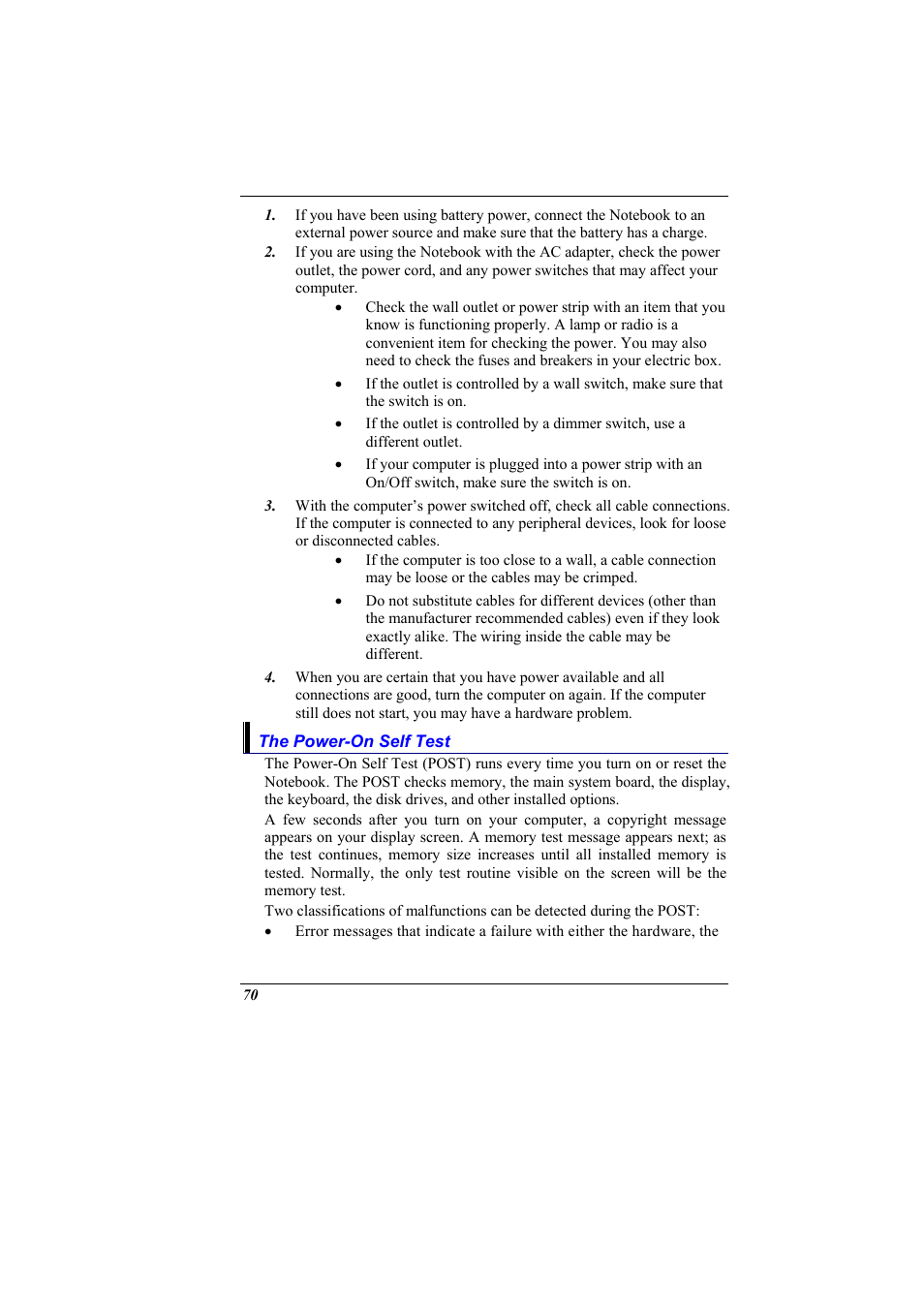 The power-on self test | Elitegroup 600 User Manual | Page 78 / 89