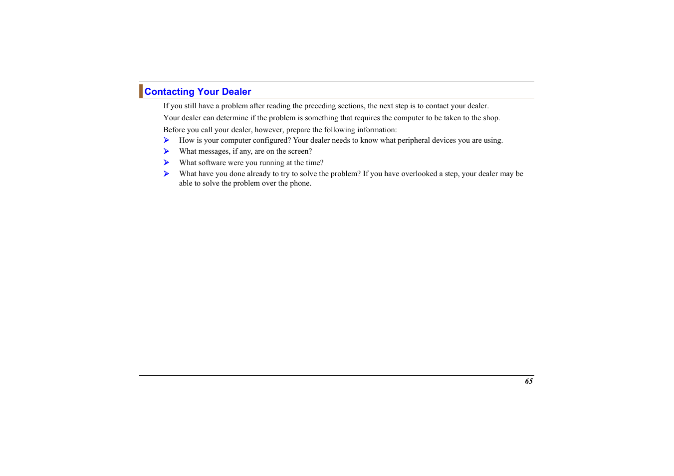 Contacting your dealer | Elitegroup 558 User Manual | Page 73 / 83