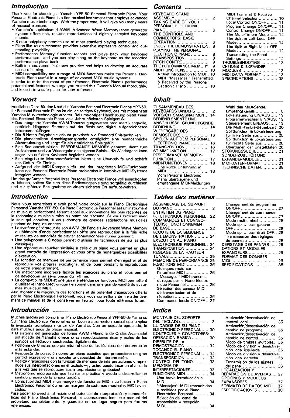 Yamaha YPP-50 User Manual | Page 3 / 20