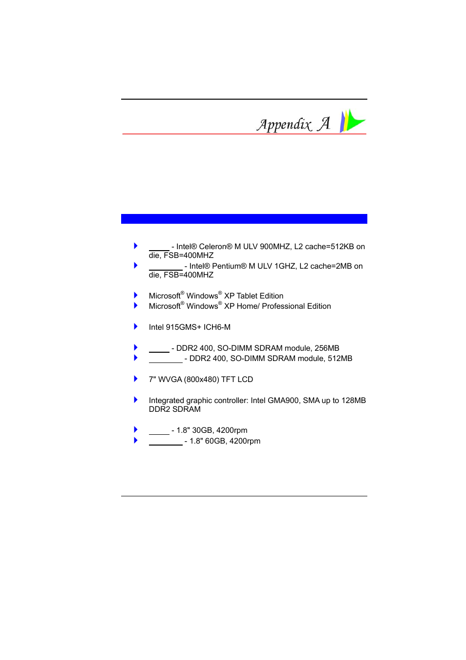 Specification | Elitegroup H70 User Manual | Page 89 / 91