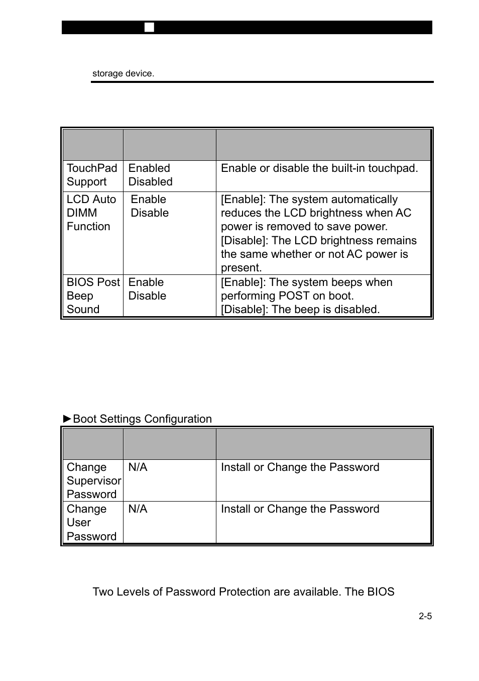 Description, Security setup | Elitegroup 259EN User Manual | Page 37 / 97