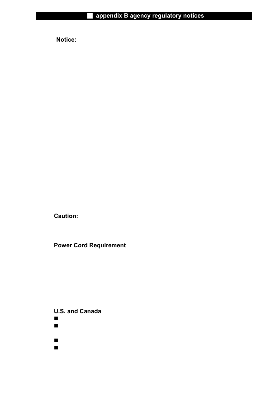 Power cord requirement, U.s. and canada | Elitegroup X20II User Manual | Page 102 / 106