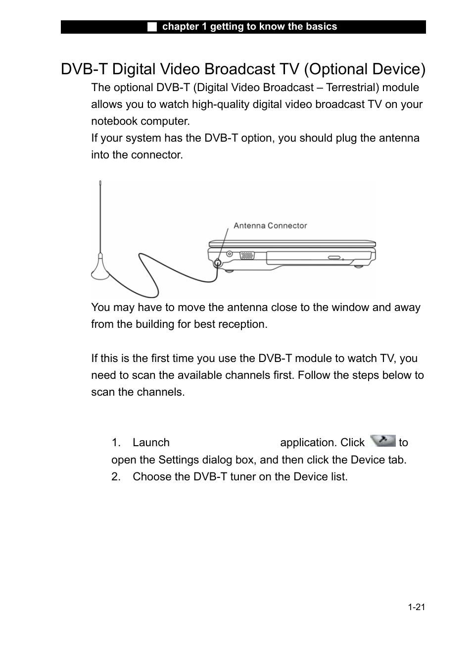 Dvb-t digital video broadcast tv (optional device) | Elitegroup X20II User Manual | Page 30 / 106