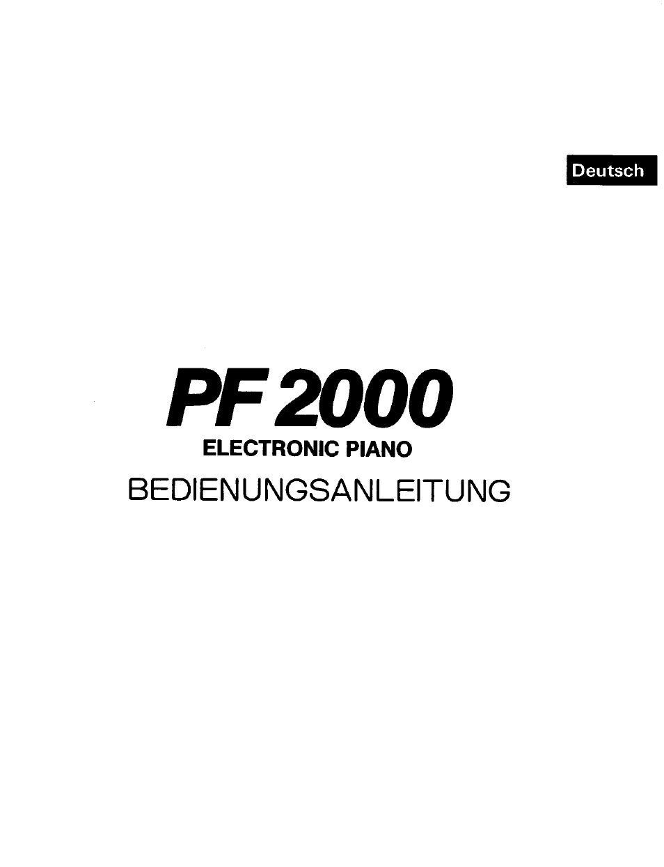 Yamaha PF2000 User Manual | 23 pages