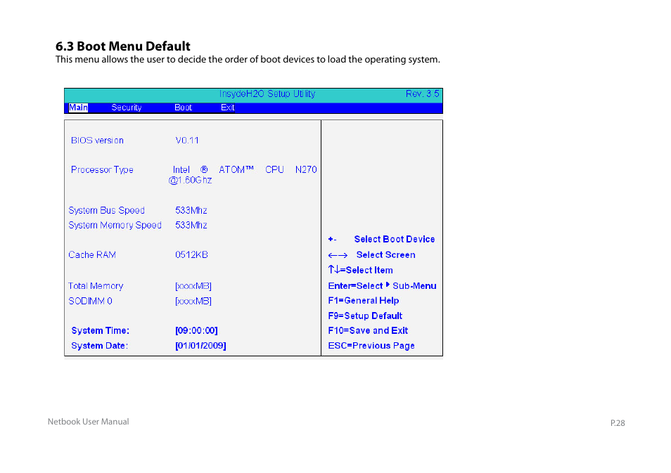 Y book series manual_e_30, 3 boot menu default | Elitegroup Y10PT0 / Y11PT0 User Manual | Page 30 / 37