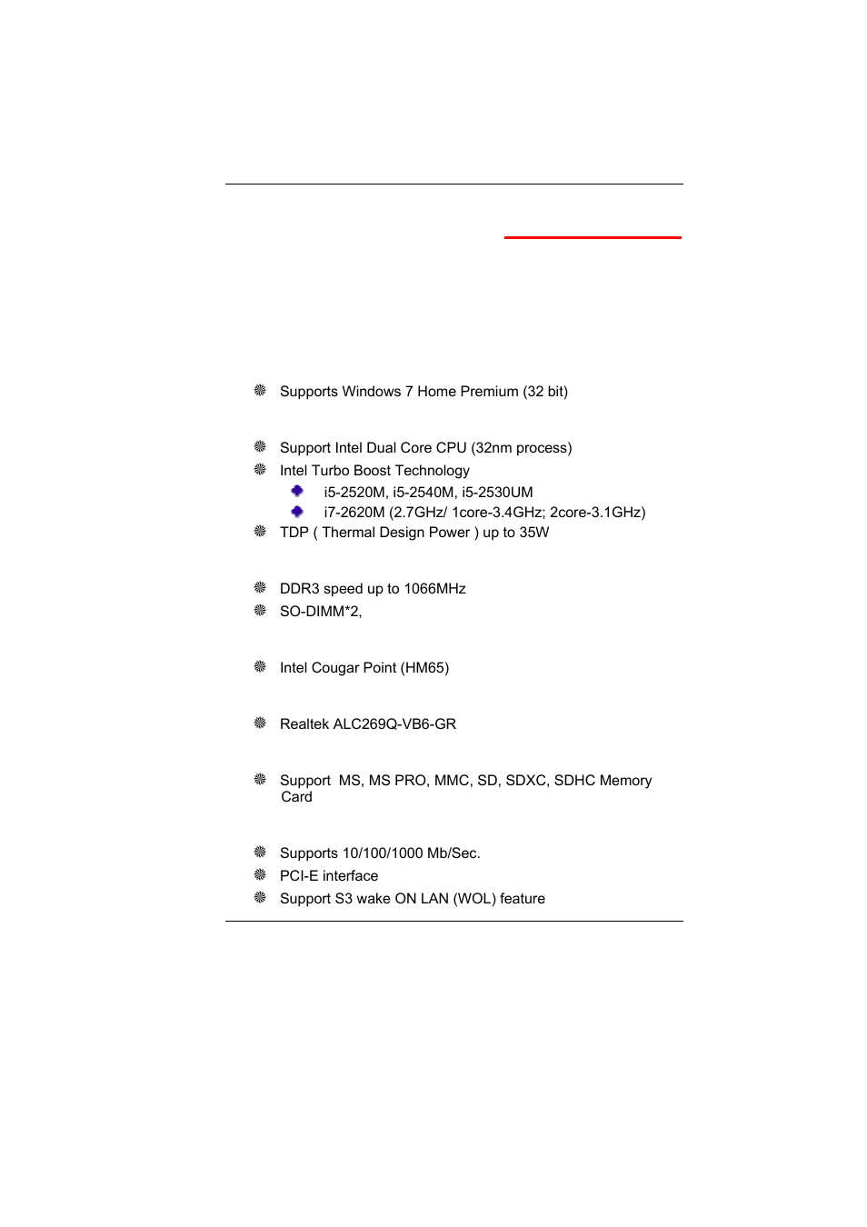 Specification | Elitegroup BR40II7 User Manual | Page 52 / 54