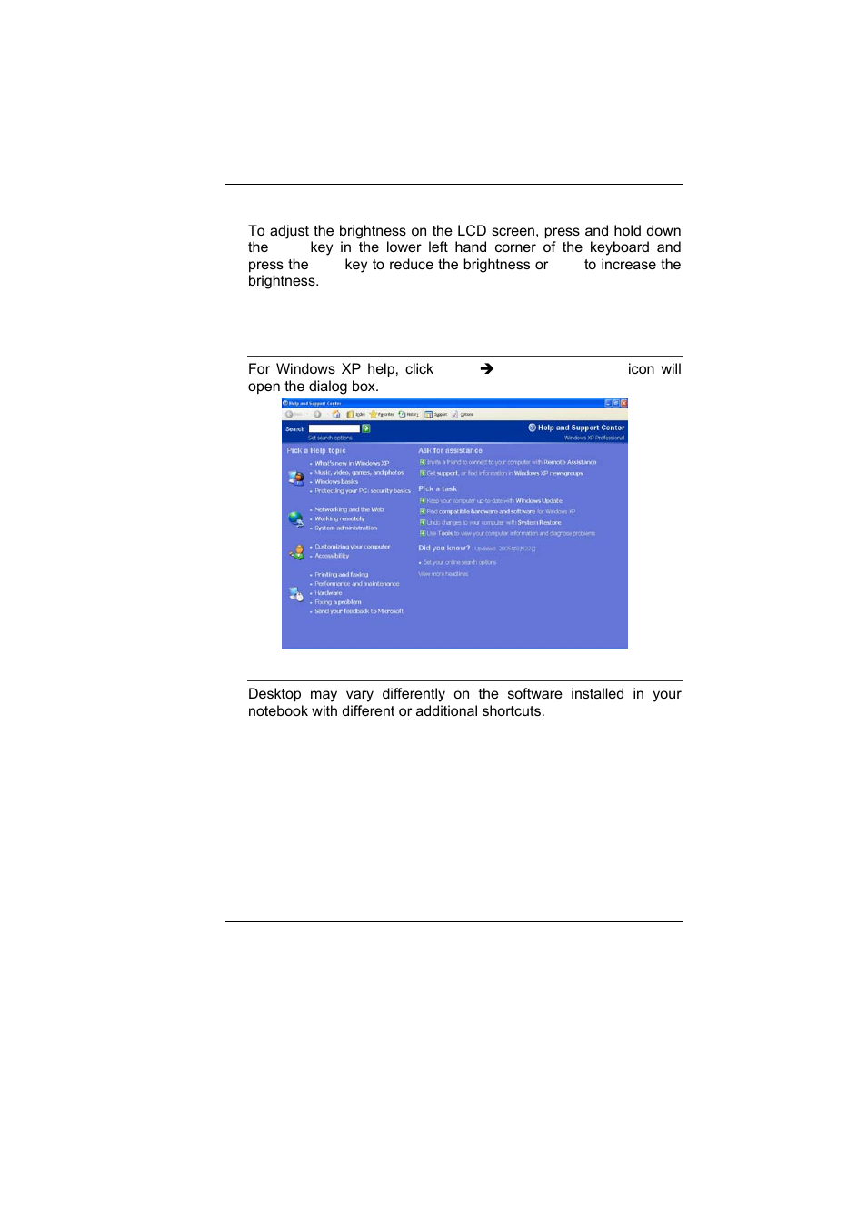 Adjusting the brightness, Using the windows | Elitegroup G10IL1 User Manual | Page 35 / 76