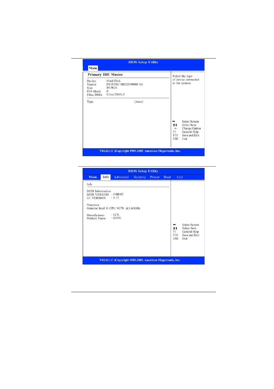 Info setup | Elitegroup G10IL1 User Manual | Page 48 / 76