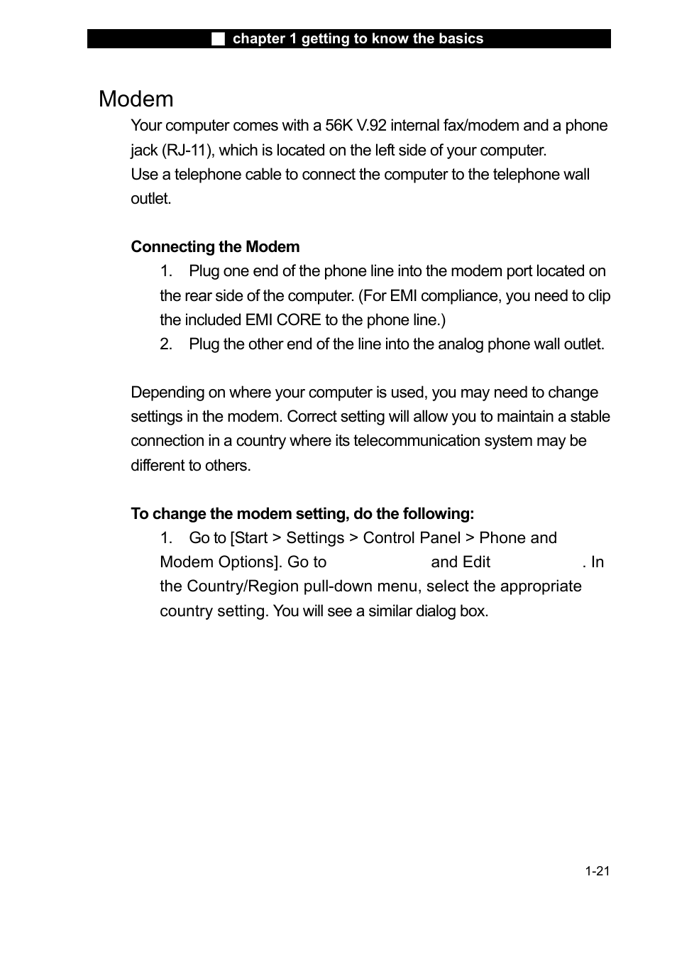 Modem | Elitegroup L51RI v.1 User Manual | Page 21 / 23