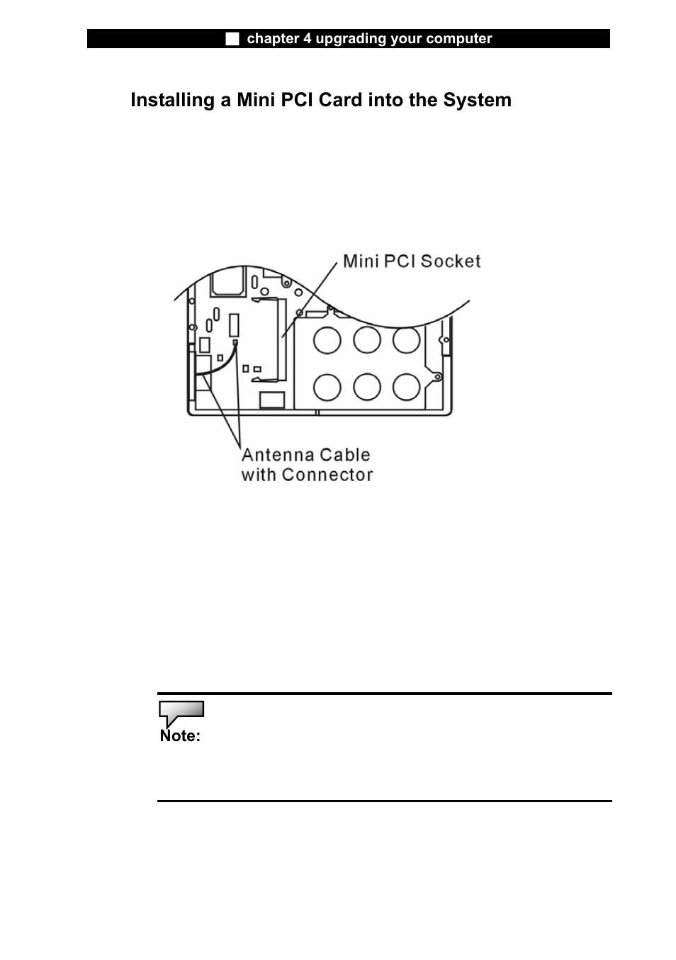 Installing a mini pci card into the system | Elitegroup L51RI v.4 User Manual | Page 16 / 17