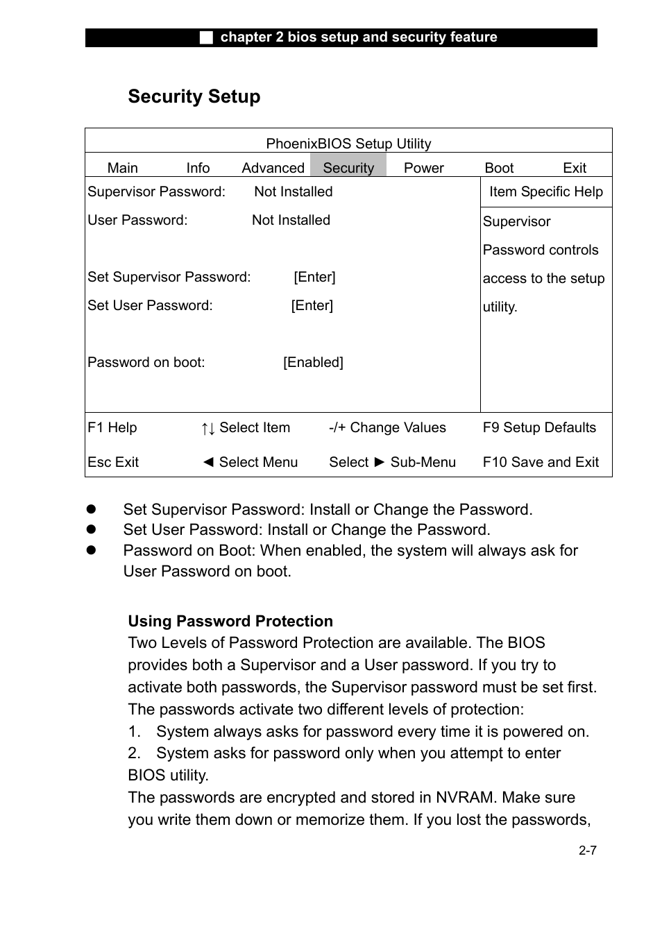 Security setup | Elitegroup L51AI v.2 User Manual | Page 7 / 10