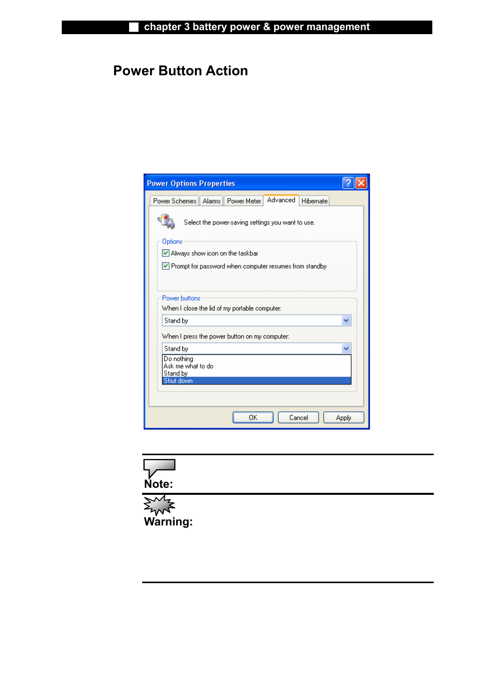 Power button action | Elitegroup L51AI v.3 User Manual | Page 11 / 13