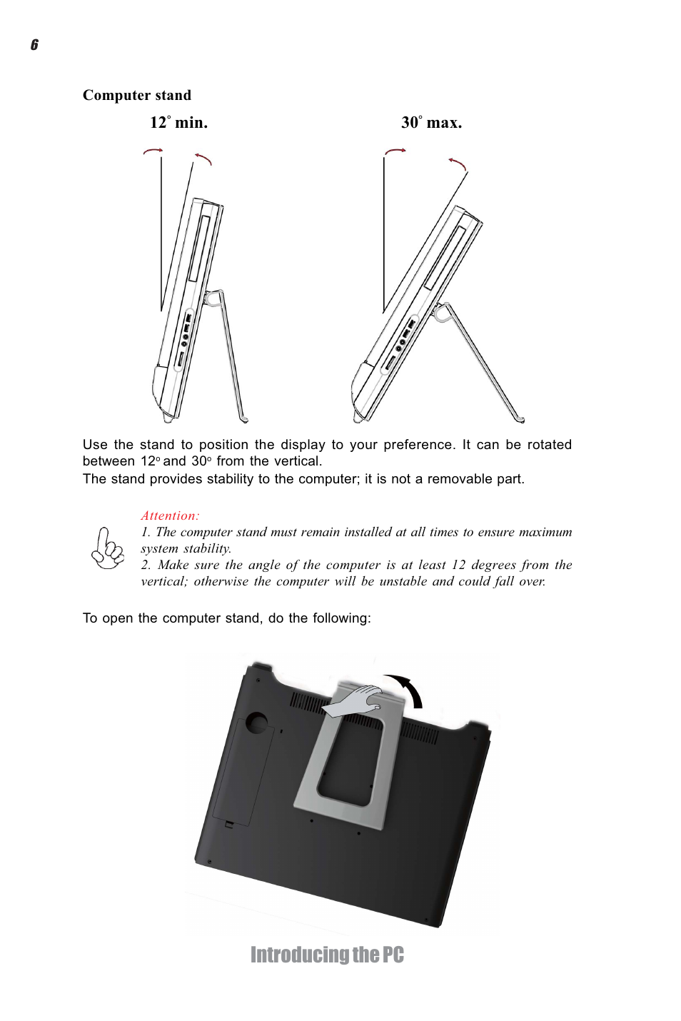 Introducing the pc, Min. 30 | Elitegroup G11 ID2 System User Manual | Page 12 / 22