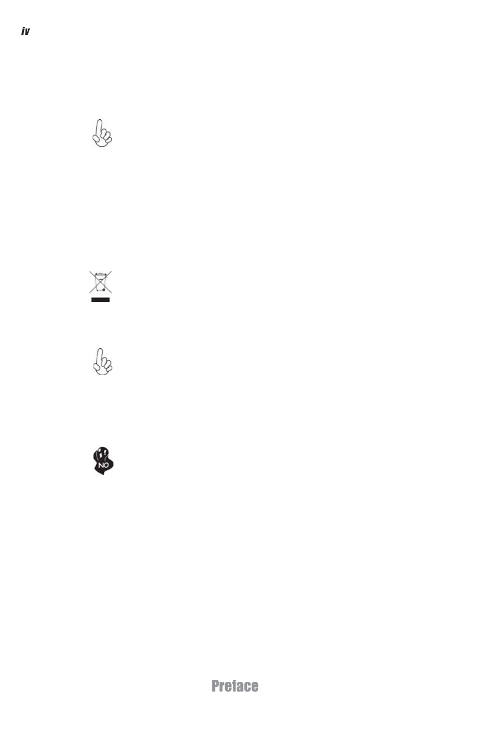 Preface safety cautions and warnings | Elitegroup DS110 (V1.0) User Manual | Page 4 / 44