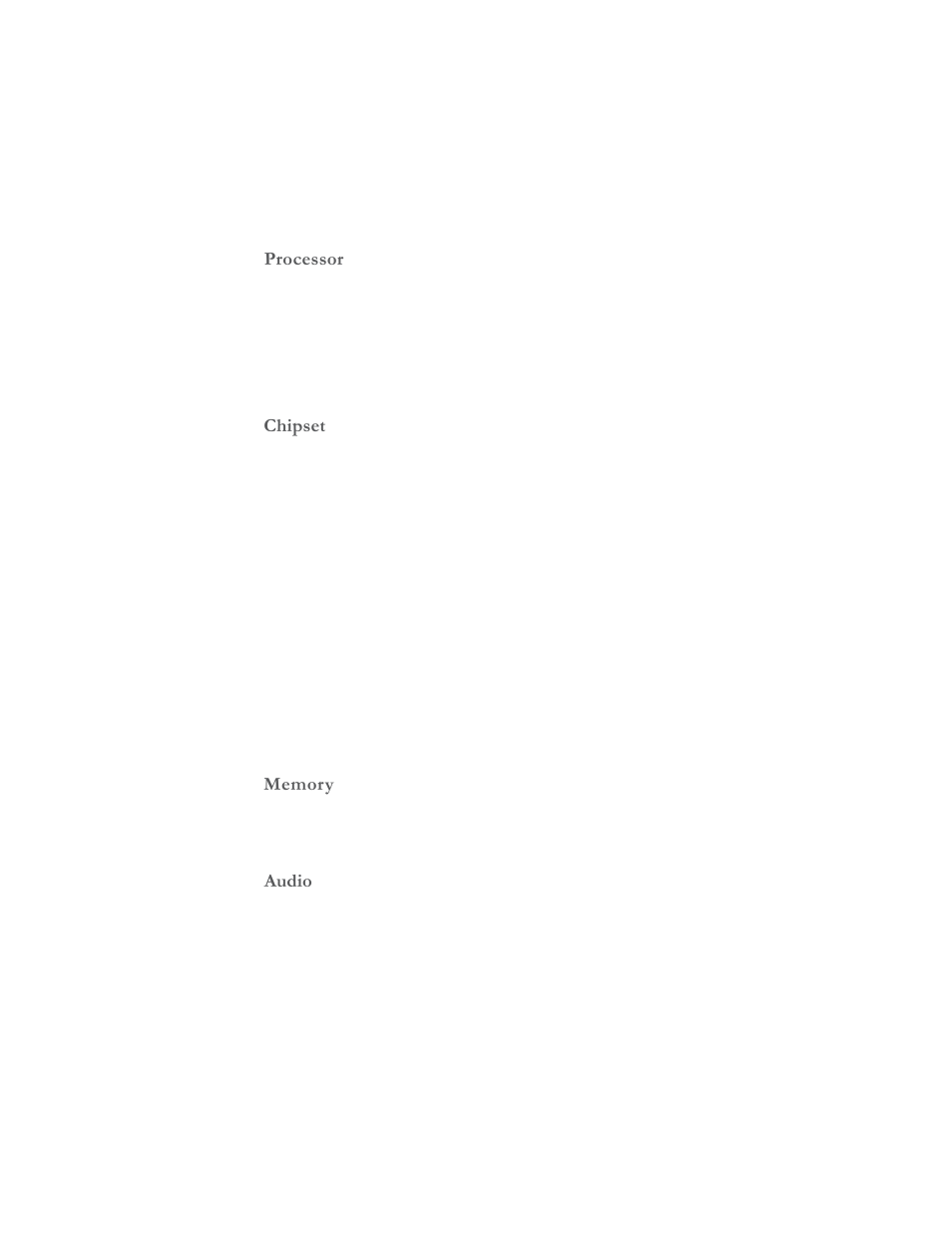 Processor, Chipset, Audio | Elitegroup MD210 (V1.0) User Manual | Page 7 / 64
