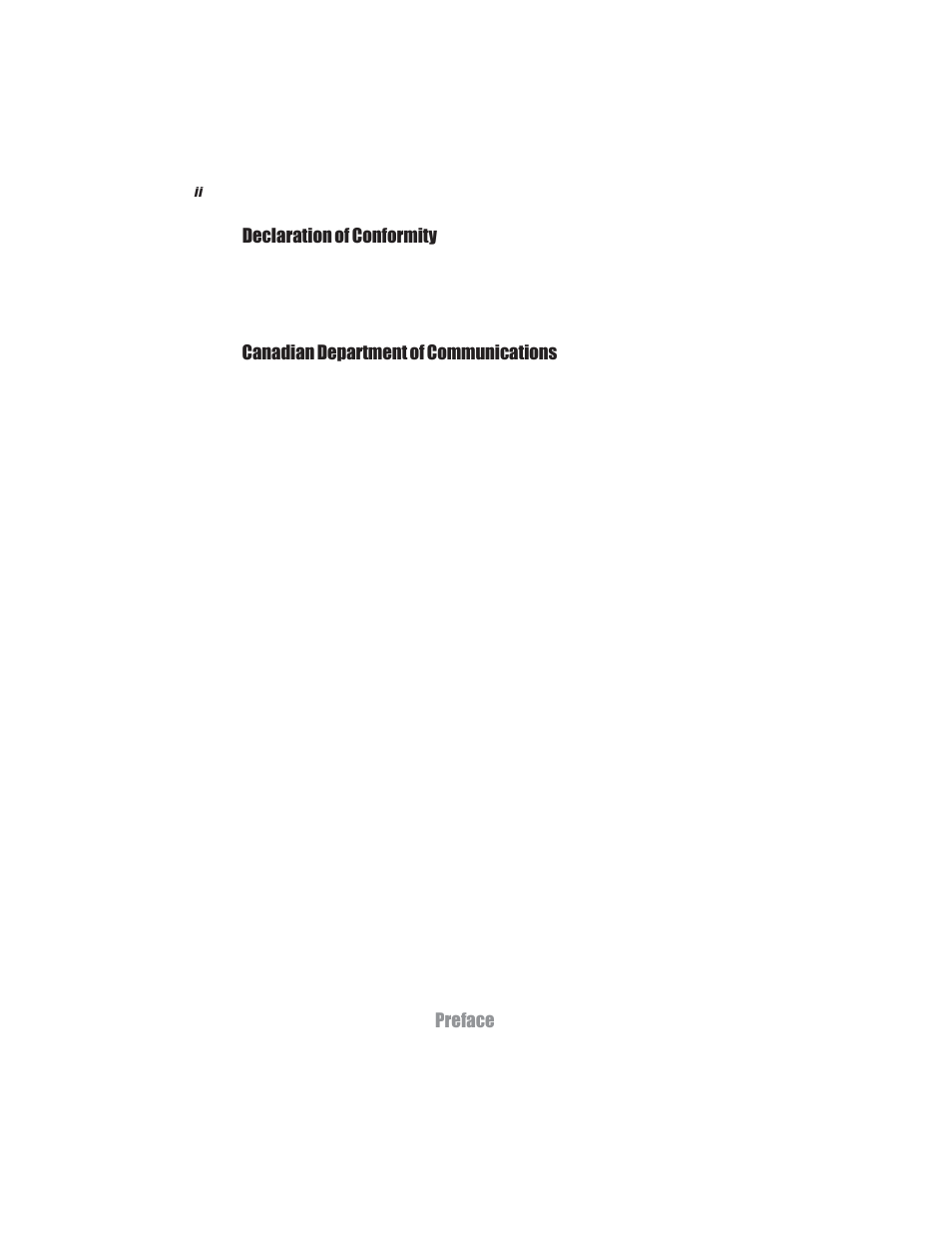 Preface canadian department of communications, Declaration of conformity | Elitegroup MS110 (V1.0) User Manual | Page 3 / 35