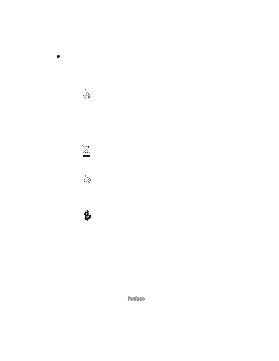 Preface safety cautions and warnings | Elitegroup MS110 (V1.0) User Manual | Page 5 / 35