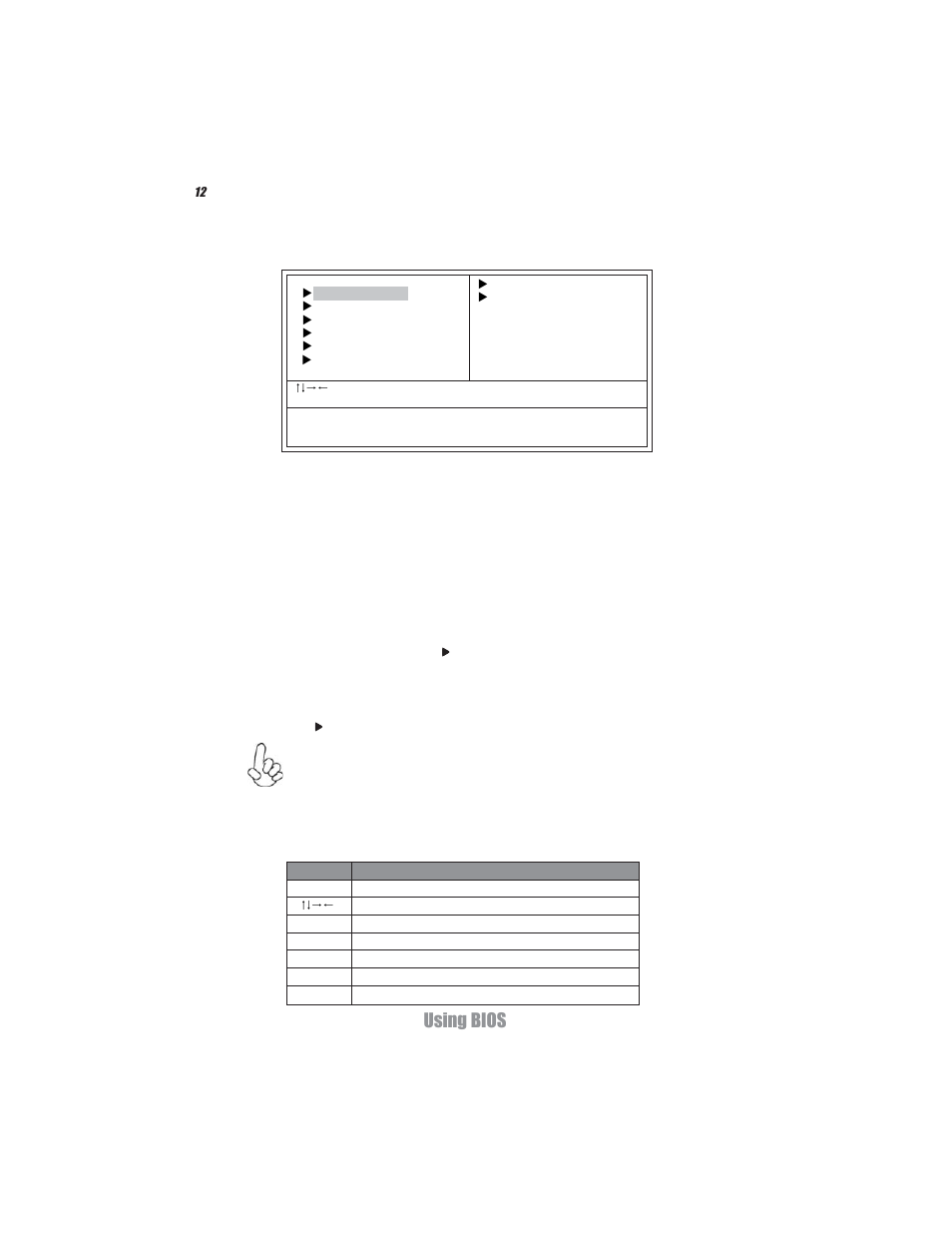 Using bios, Bios navigation keys | Elitegroup MS200 (V1.0) User Manual | Page 19 / 39