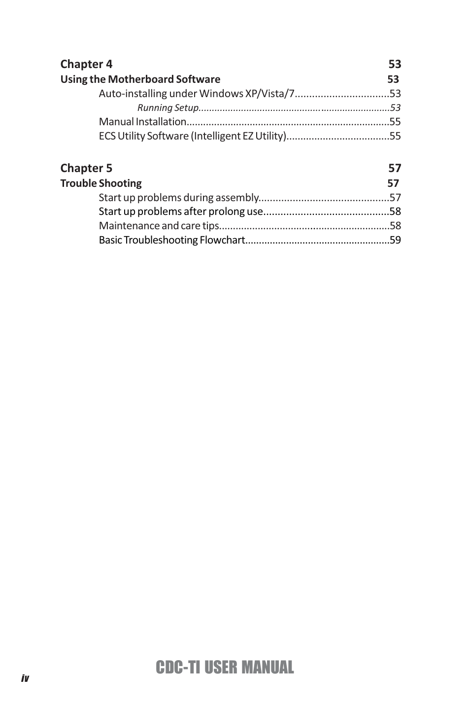 Cdc-ti user manual | Elitegroup CDC-TI (V1.0A) User Manual | Page 4 / 64