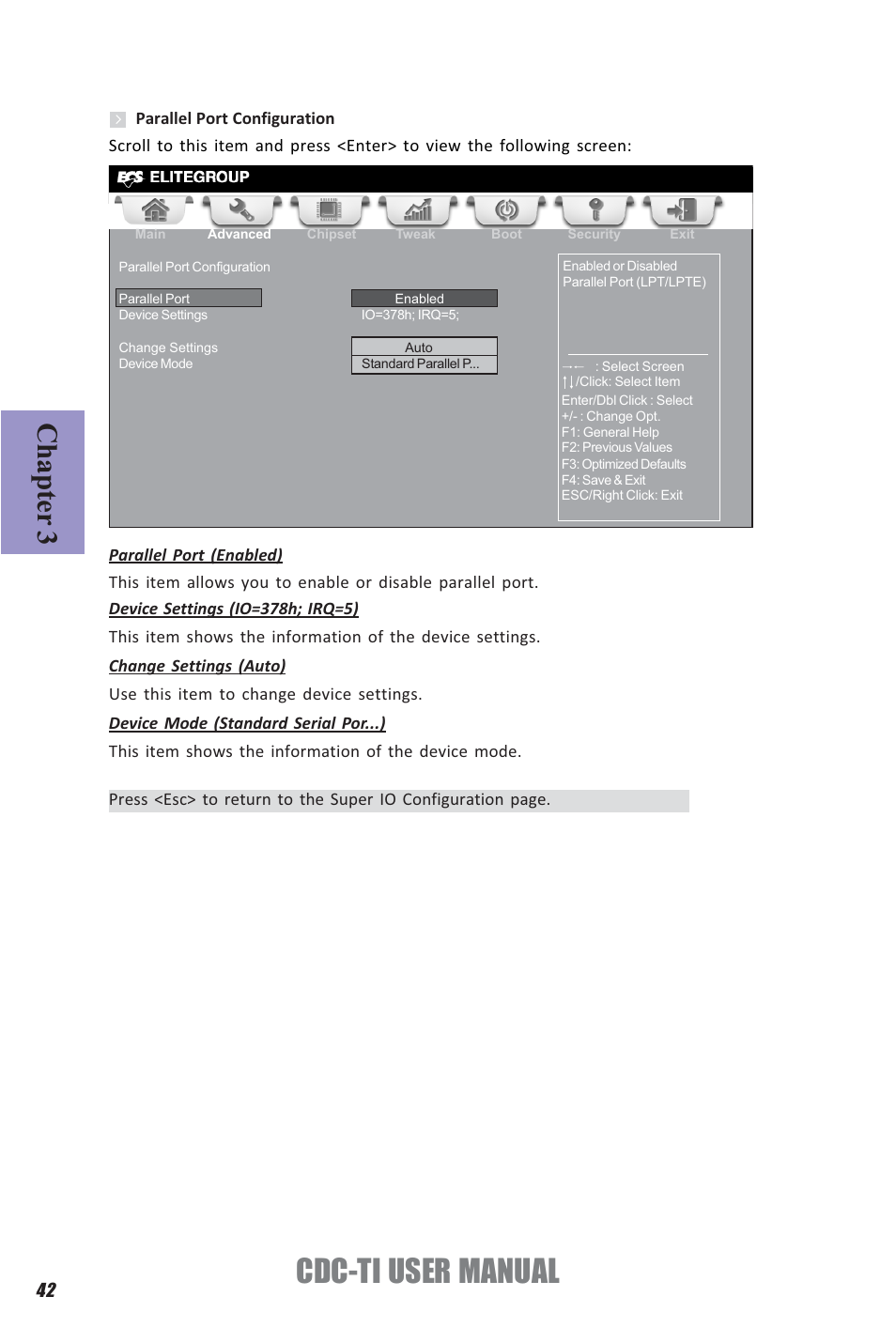 Cdc-ti user manual, Chapter 3 | Elitegroup CDC-TI (V1.0A) User Manual | Page 46 / 64