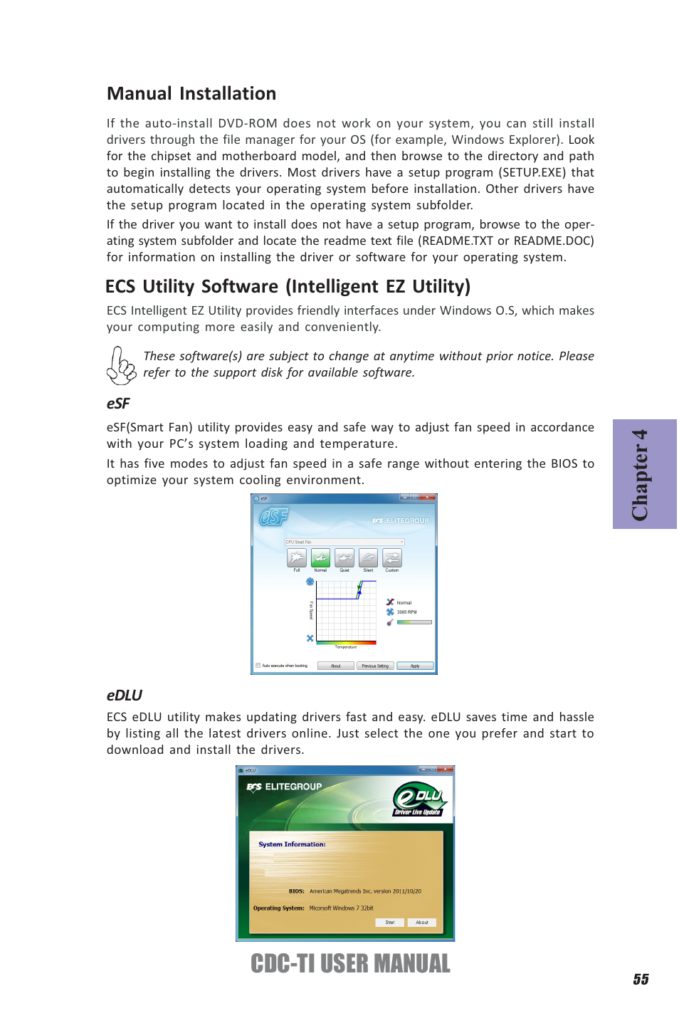 Cdc-ti user manual, Chapter 4 | Elitegroup CDC-TI (V1.0A) User Manual | Page 59 / 64