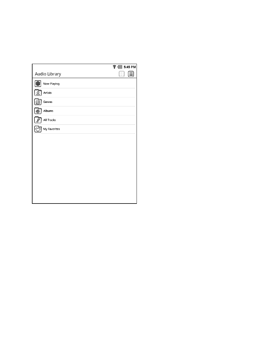 3 audio library screen, Audio library screen | Elitegroup EB-800C User Manual | Page 65 / 115