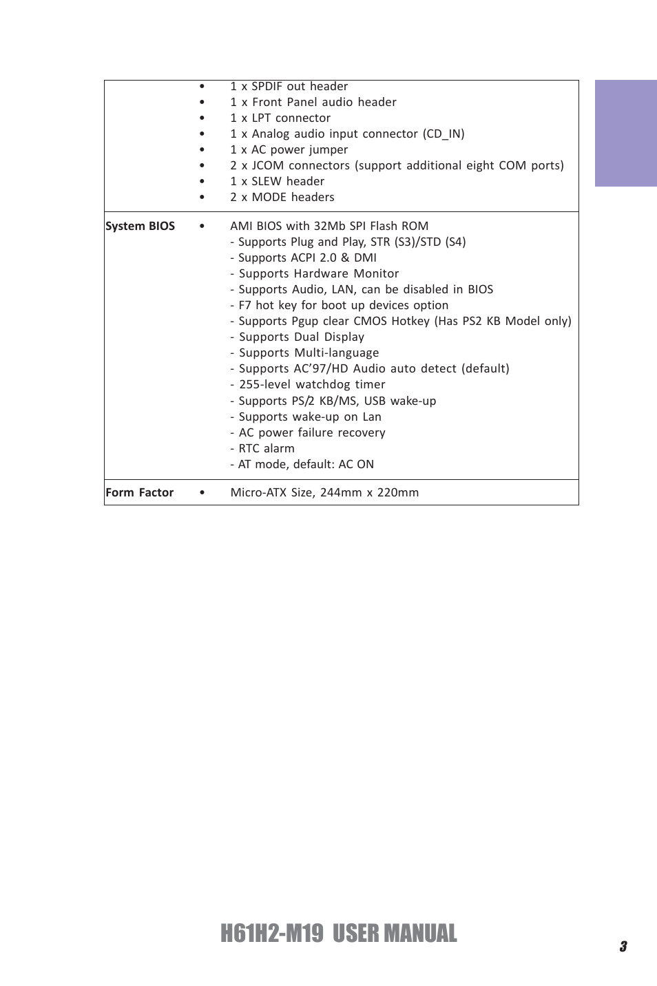 Chapter 1 | Elitegroup H61H2-M19 (V1.0) User Manual | Page 7 / 88