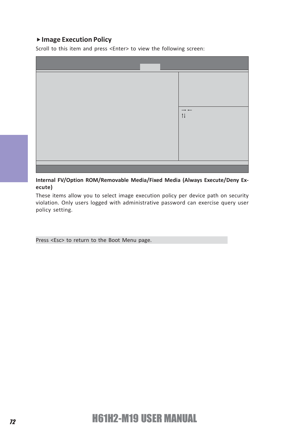 Chapter 3, Image execution policy | Elitegroup H61H2-M19 (V1.0) User Manual | Page 76 / 88