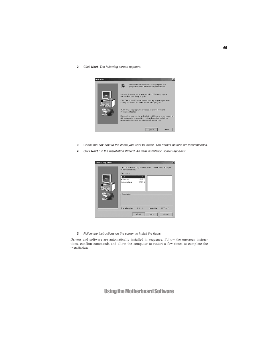 Using the motherboard software | Elitegroup C7VCM2 (V1.0) User Manual | Page 55 / 56