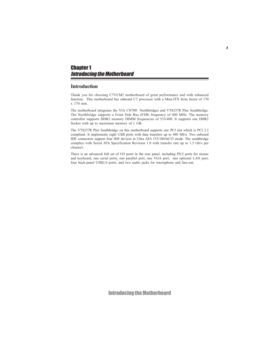 Introducing the motherboard | Elitegroup C7VCM2 (V1.0) User Manual | Page 7 / 56