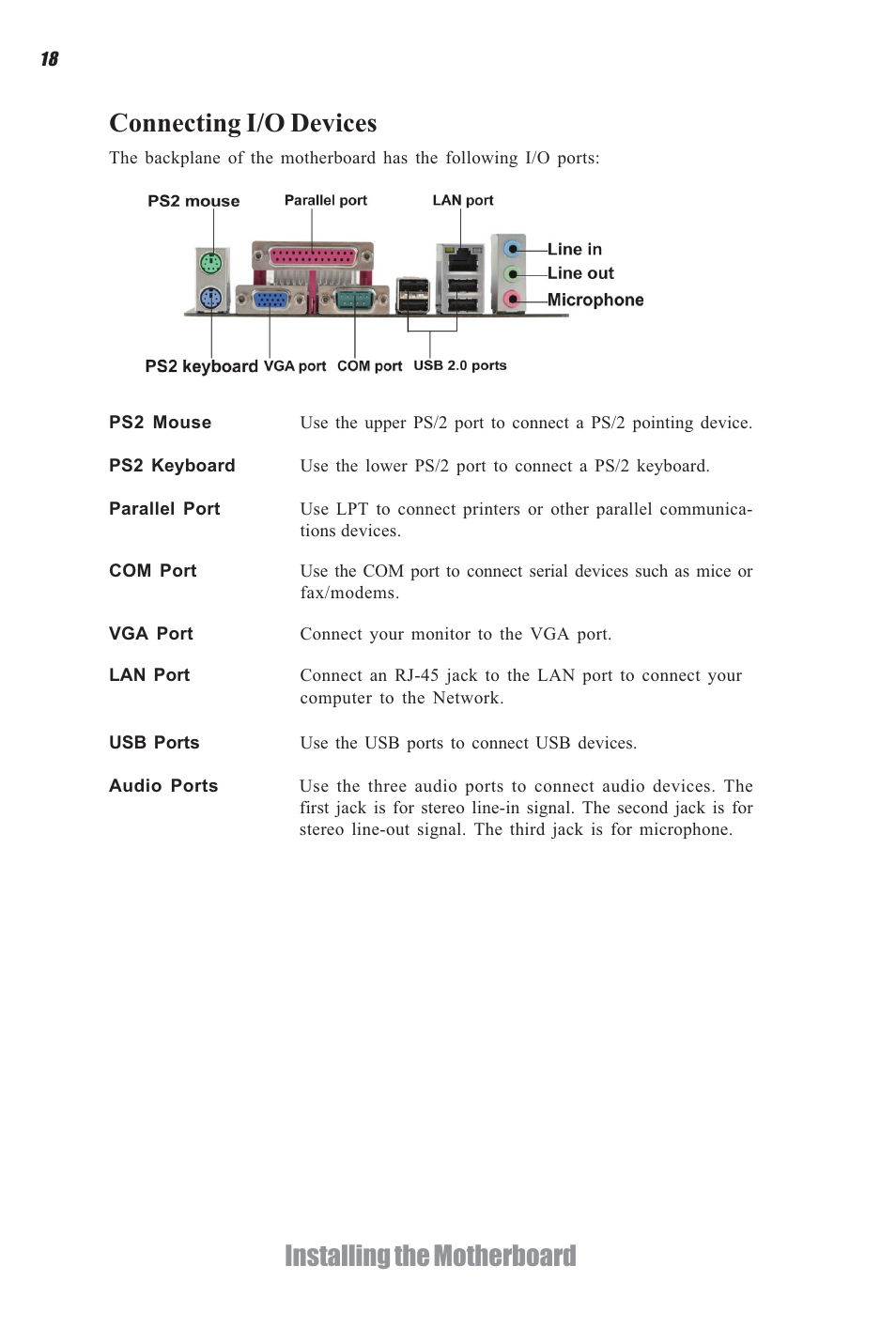 Installing the motherboard connecting i/o devices | Elitegroup CDC-I (V1.0) User Manual | Page 22 / 56