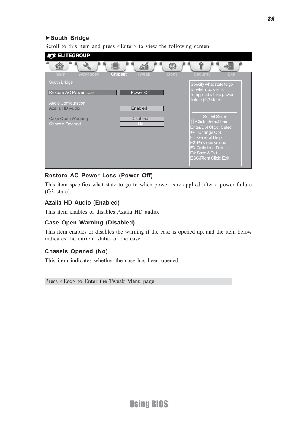 Using bios | Elitegroup CDC-I (V1.0) User Manual | Page 43 / 56