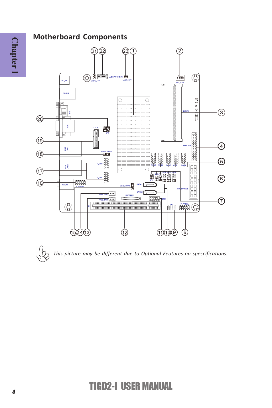 Tigd2-i user manual, Chapter 1 | Elitegroup TIGD2-I (V1.0) User Manual | Page 8 / 54