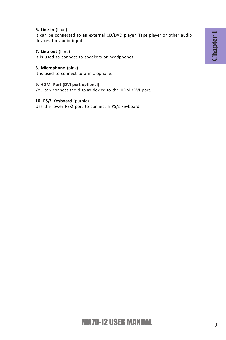 Nm70-i2 user manual, Chapter 1 | Elitegroup NM70-I2 (V1.0) User Manual | Page 11 / 66