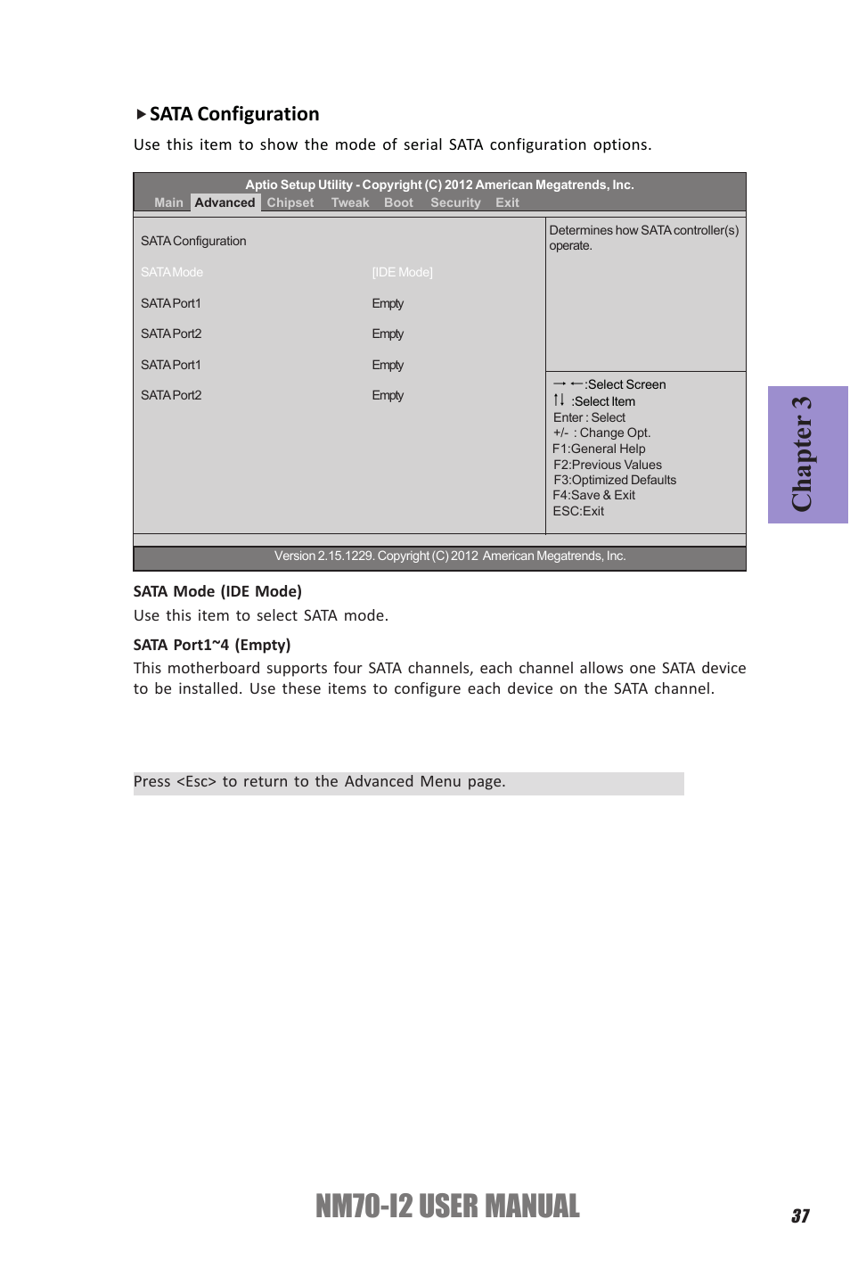 Nm70-i2 user manual, Chapter 3, Sata configuration | Elitegroup NM70-I2 (V1.0) User Manual | Page 41 / 66