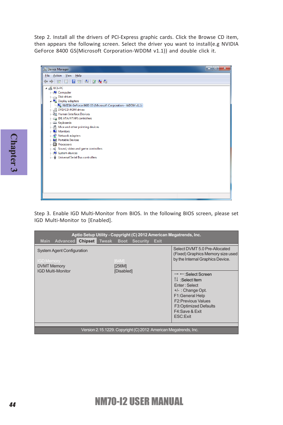 Nm70-i2 user manual, Chapter 3 | Elitegroup NM70-I2 (V1.0) User Manual | Page 48 / 66