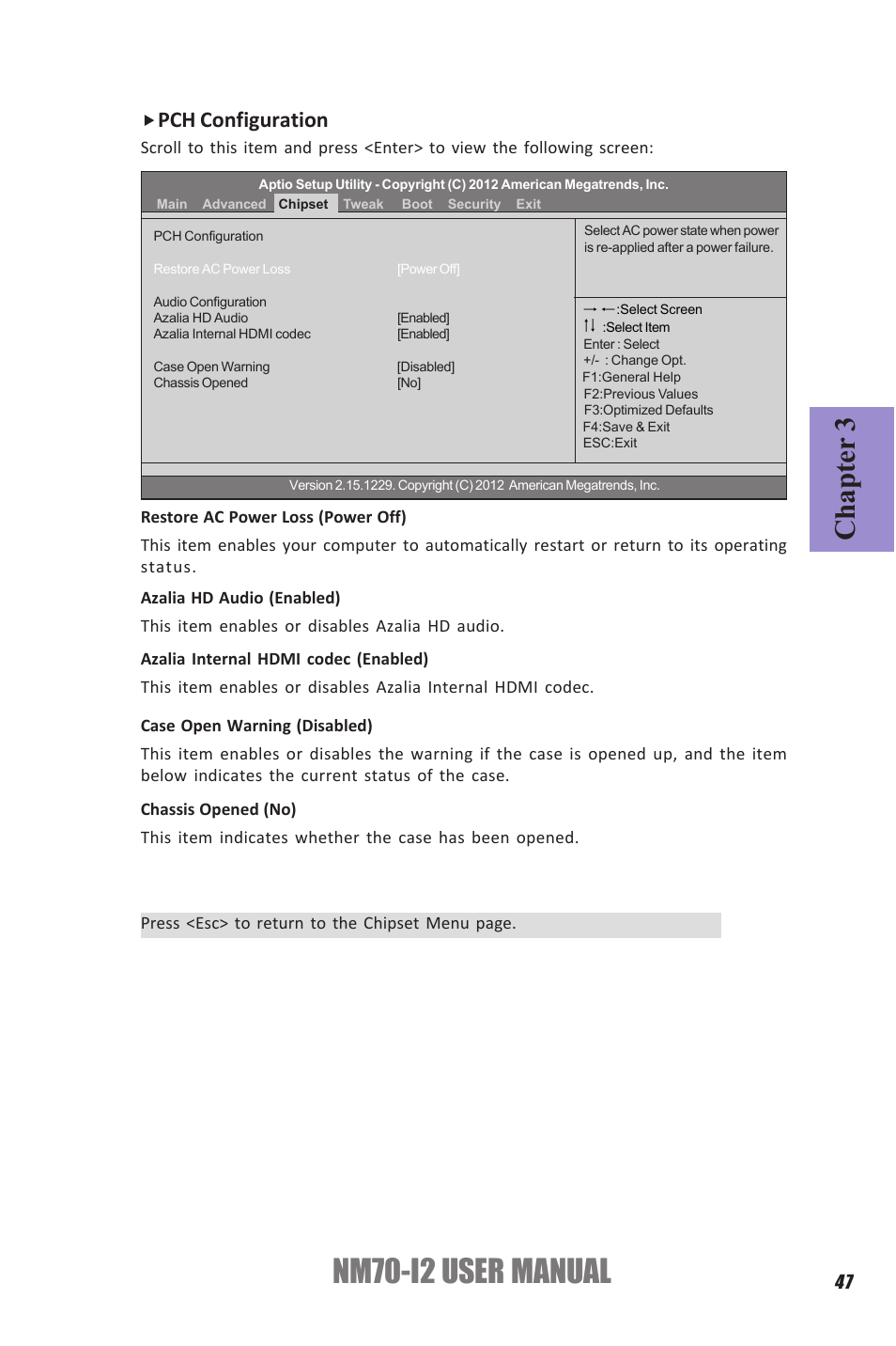 Nm70-i2 user manual, Chapter 3, Pch configuration | Elitegroup NM70-I2 (V1.0) User Manual | Page 51 / 66