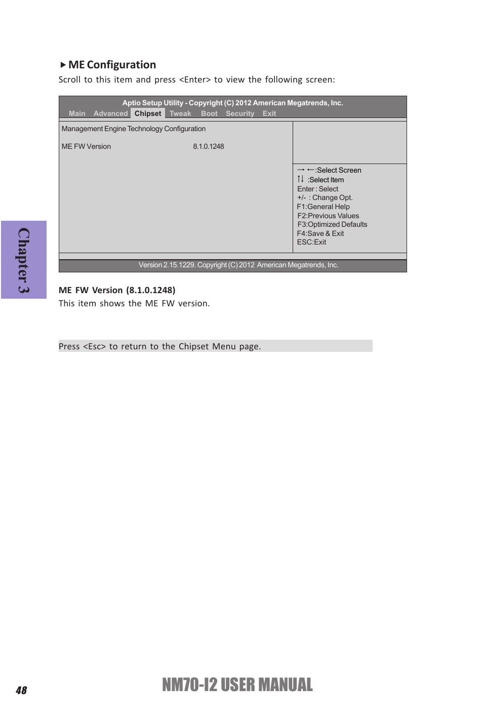 Nm70-i2 user manual, Chapter 3, Me configuration | Elitegroup NM70-I2 (V1.0) User Manual | Page 52 / 66