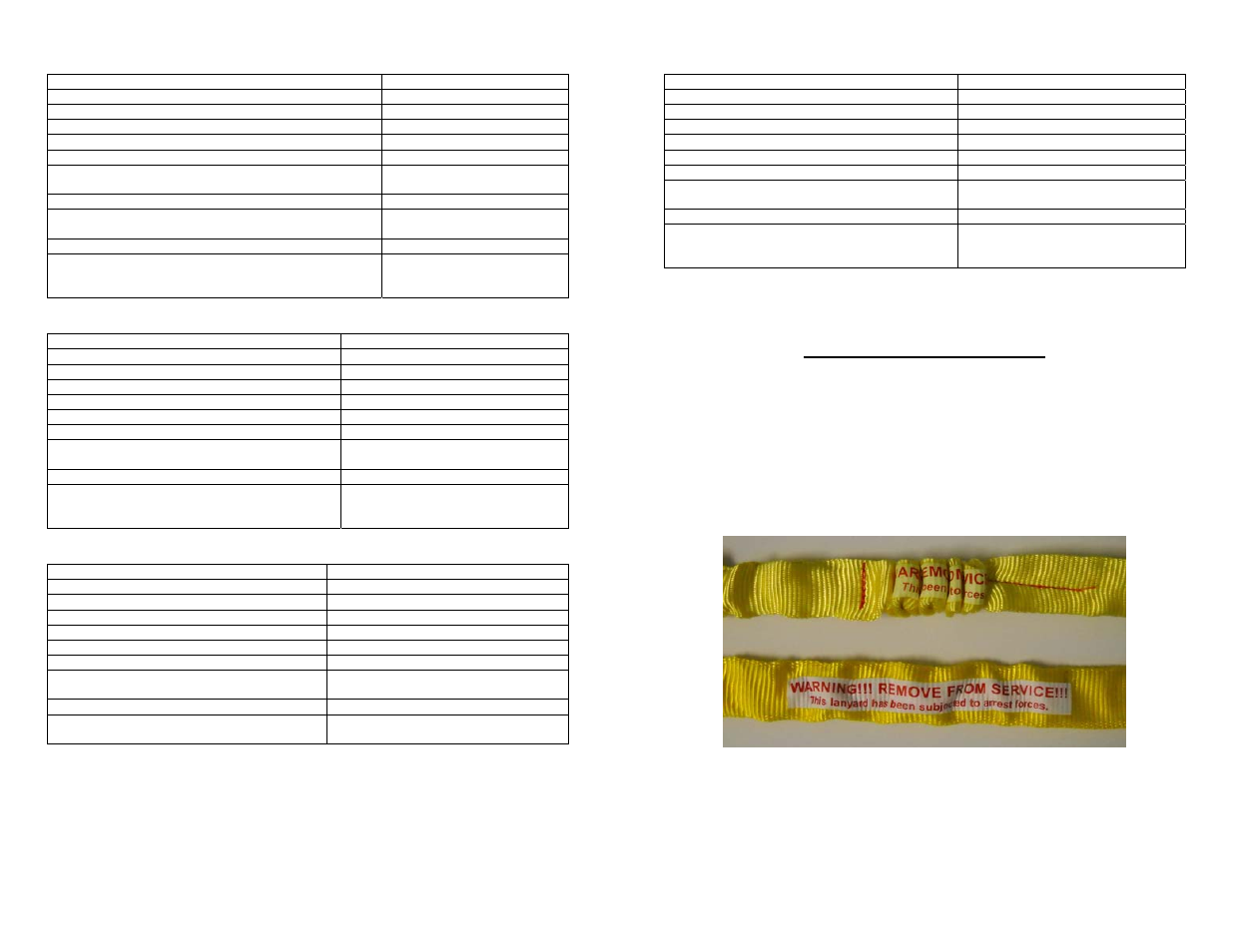 FallTech Shock-Absorbing Lanyards (SAL’s) User Manual | Page 46 / 50