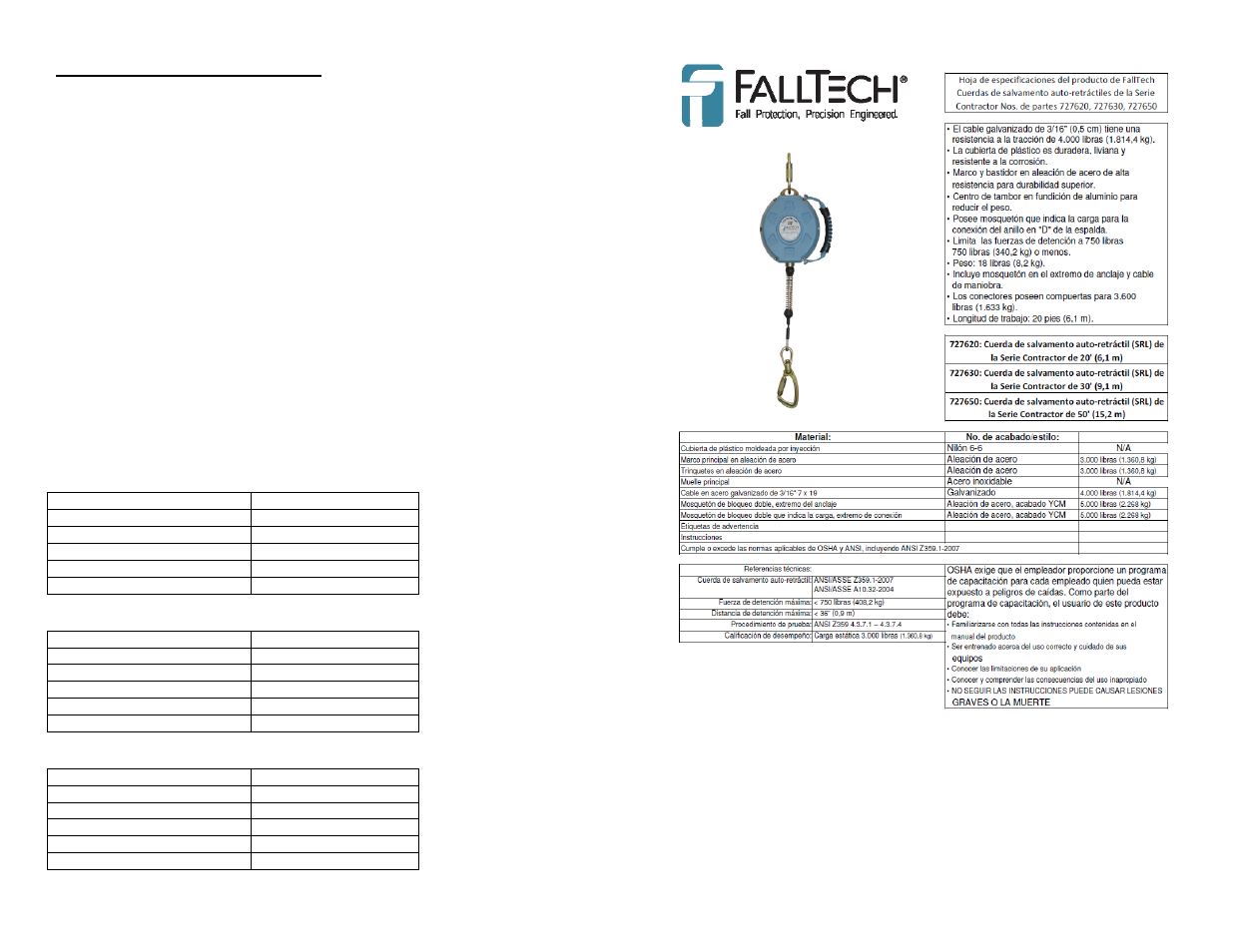 FallTech Contractor Series SRL’s User Manual | Page 32 / 36