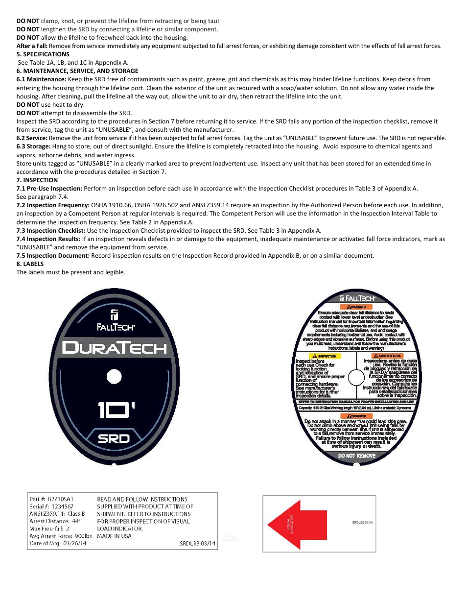 FallTech DuraTech 10’ Self Retracting Device User Manual | Page 5 / 30