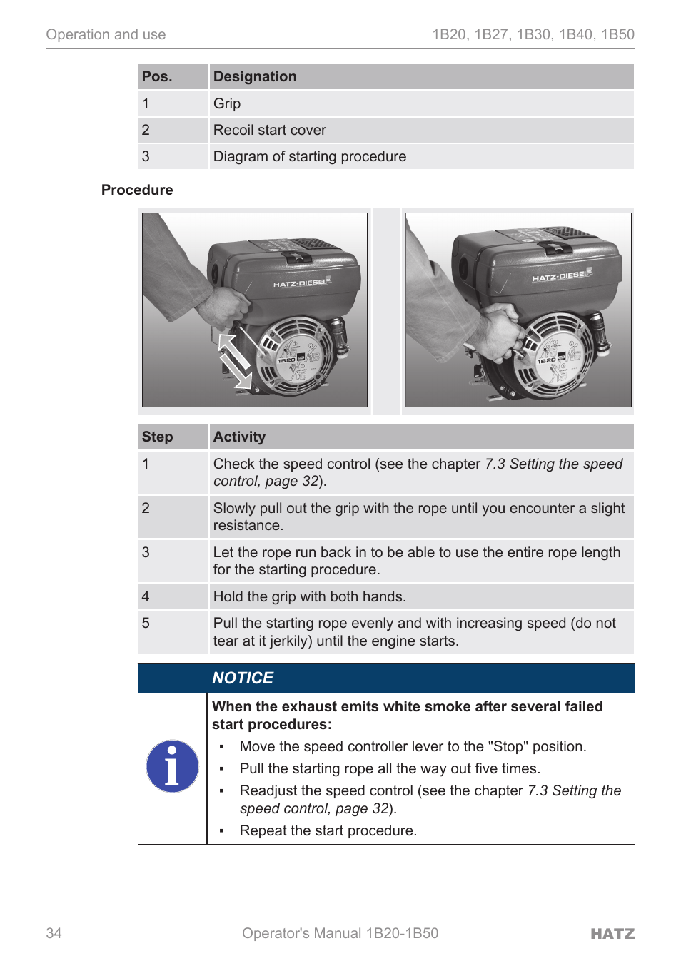 HATZ Diesel 1B 50 User Manual | Page 34 / 88