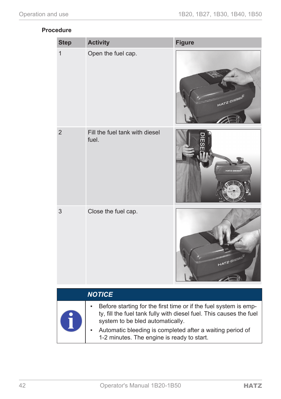 HATZ Diesel 1B 50 User Manual | Page 42 / 88