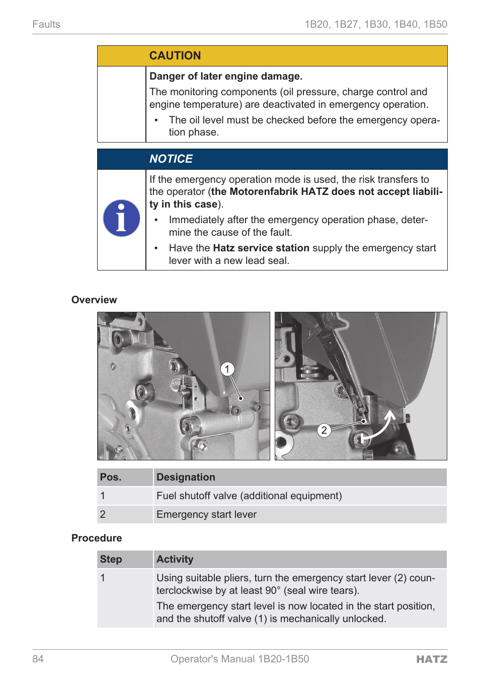 HATZ Diesel 1B 50 User Manual | Page 84 / 88