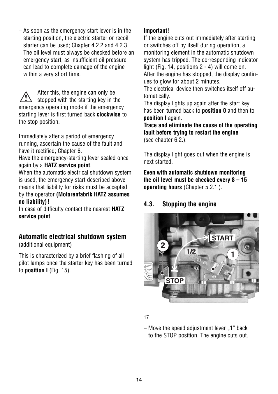 HATZ Diesel 1B50W User Manual | Page 16 / 36