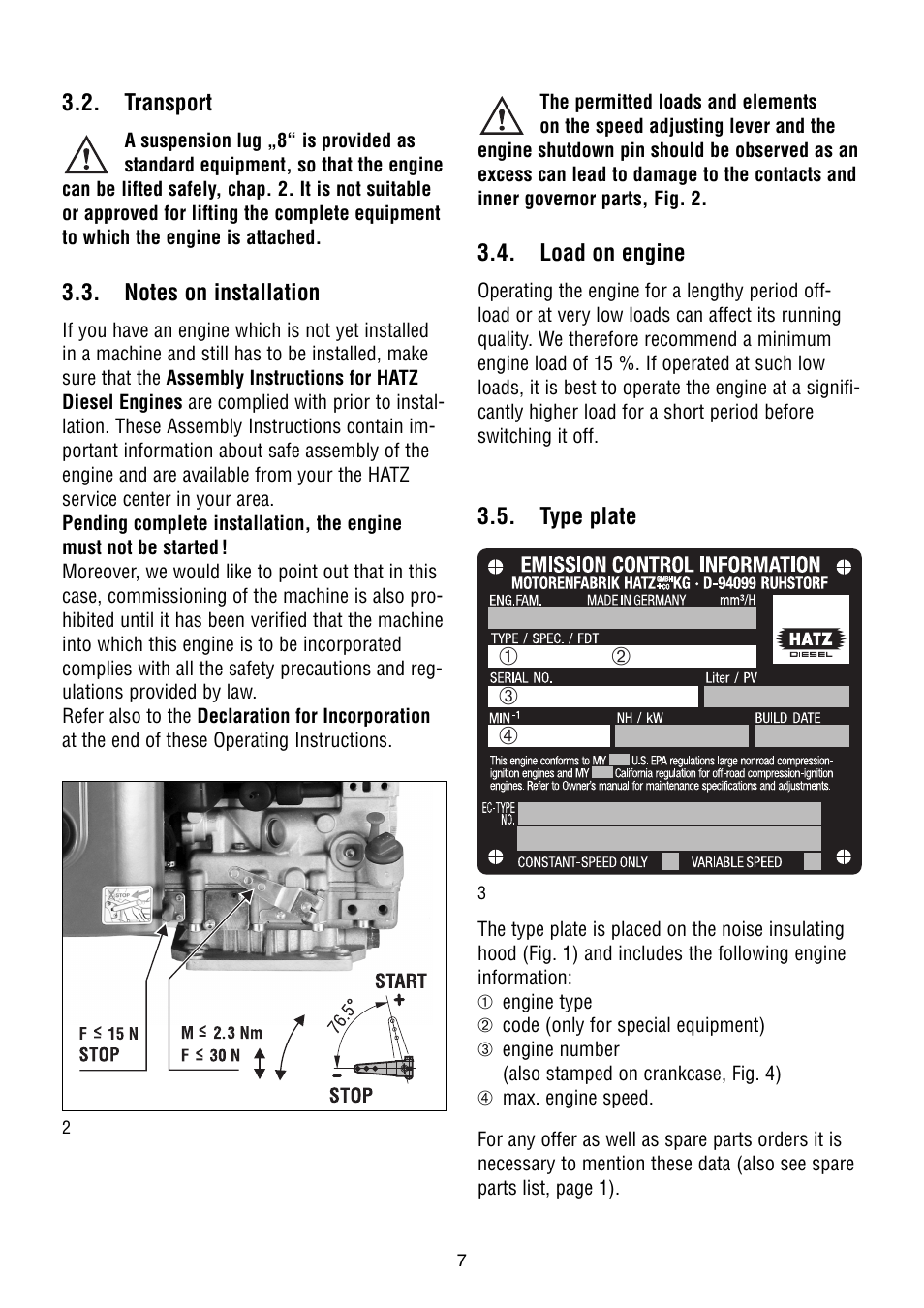 HATZ Diesel 1B50W User Manual | Page 9 / 36